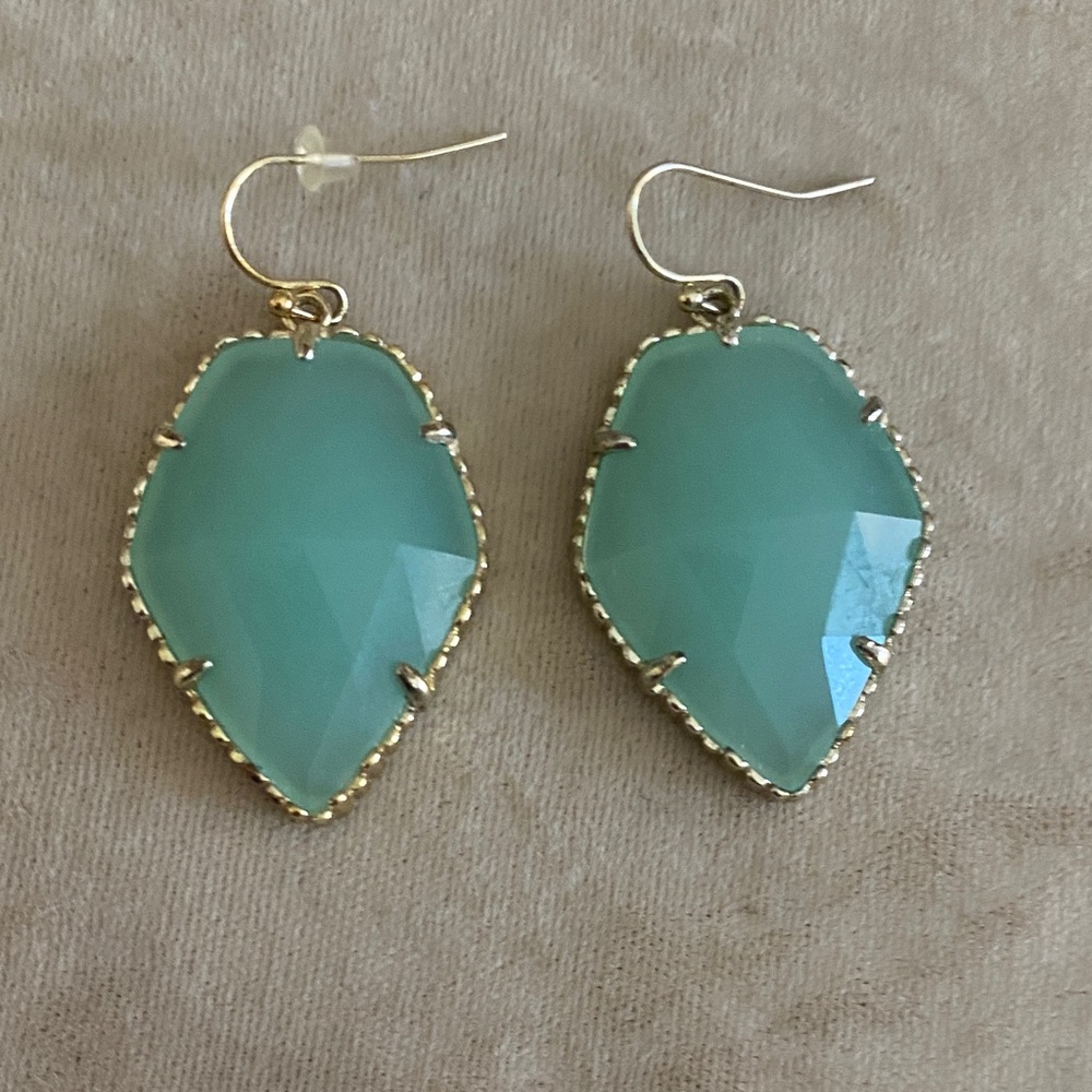 Kendra Scott Chic Gold and Teal Earrings;New